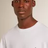 Vit T-shirt för herr med mörkblå stjärna på framsidan Vit T-shirt för herr med mörkblå stjärna på framsidan