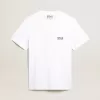 Vit T-shirt för herr med mörkblå stjärna på ryggen Vit T-shirt för herr med mörkblå stjärna på ryggen