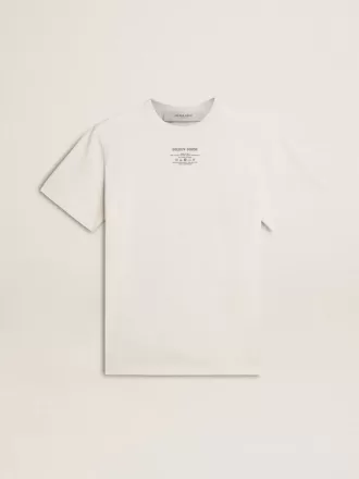 Vit T-shirt i bomull för herr med svart text