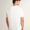 Vit T-shirt i bomull för herr med svart text Vit T-shirt i bomull för herr med svart text