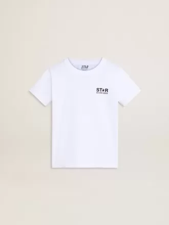 Vit T-shirt med kontrasterande svart logotyp och stjärna Vit T-shirt med kontrasterande svart logotyp och stjärna