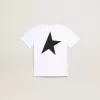 Vit T-shirt med kontrasterande svart logotyp och stjärna Vit T-shirt med kontrasterande svart logotyp och stjärna