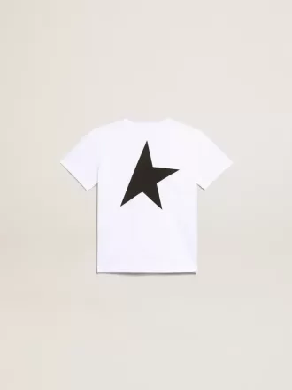 Vit T-shirt med kontrasterande svart logotyp och stjärna Vit T-shirt med kontrasterande svart logotyp och stjärna