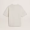 Vit unisex-T-shirt med medelhavstryck och Pescheria Golden-märke på ärmen Vit unisex-T-shirt med medelhavstryck och Pescheria Golden-märke på ärmen