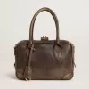 Vita Bag i brunt vintage-läder med gulddetaljer Vita Bag i brunt vintage-läder med gulddetaljer