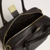 Vita Bag i mjukt svart läder med gulddetaljer
