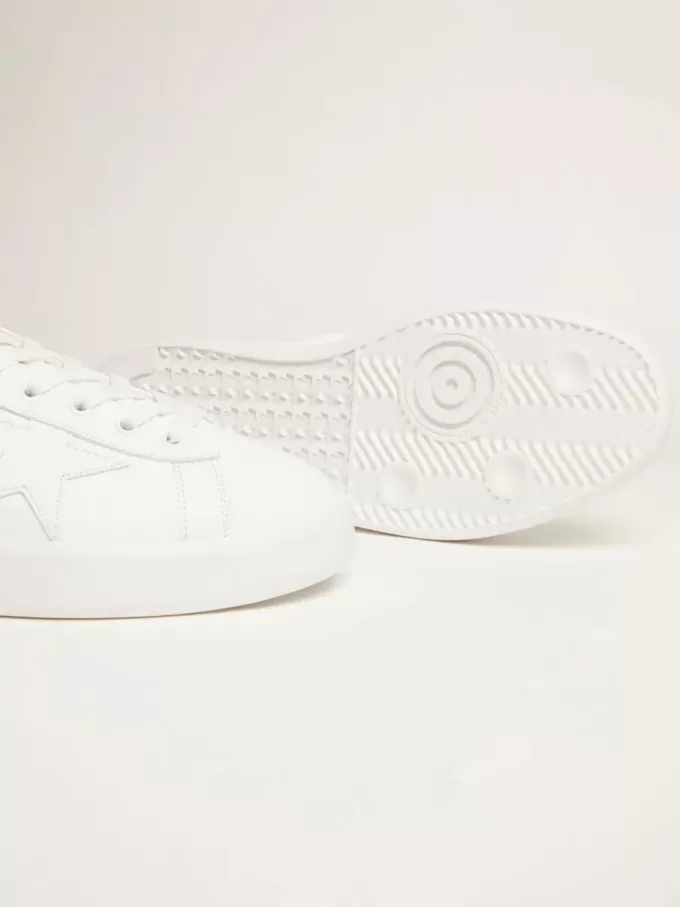 Vita Purestar-sneakers med fluorescerande orange hälflik Vita Purestar-sneakers med fluorescerande orange hälflik