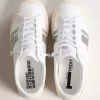 Yatay Model 1B hållbara sneakers med vit biobaserad ovandel och silverfärgat återvunnet glitter Y