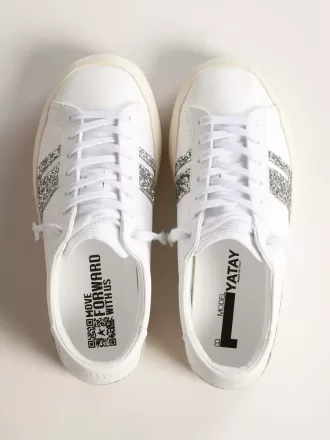 Yatay Model 1B hållbara sneakers med vit biobaserad ovandel och silverfärgat återvunnet glitter Y Yatay Model 1B hållbara sneakers med vit biobaserad ovandel och silverfärgat återvunnet glitter Y