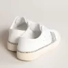 Yatay Model 1B hållbara sneakers med vit biobaserad ovandel och silverfärgat återvunnet glitter Y